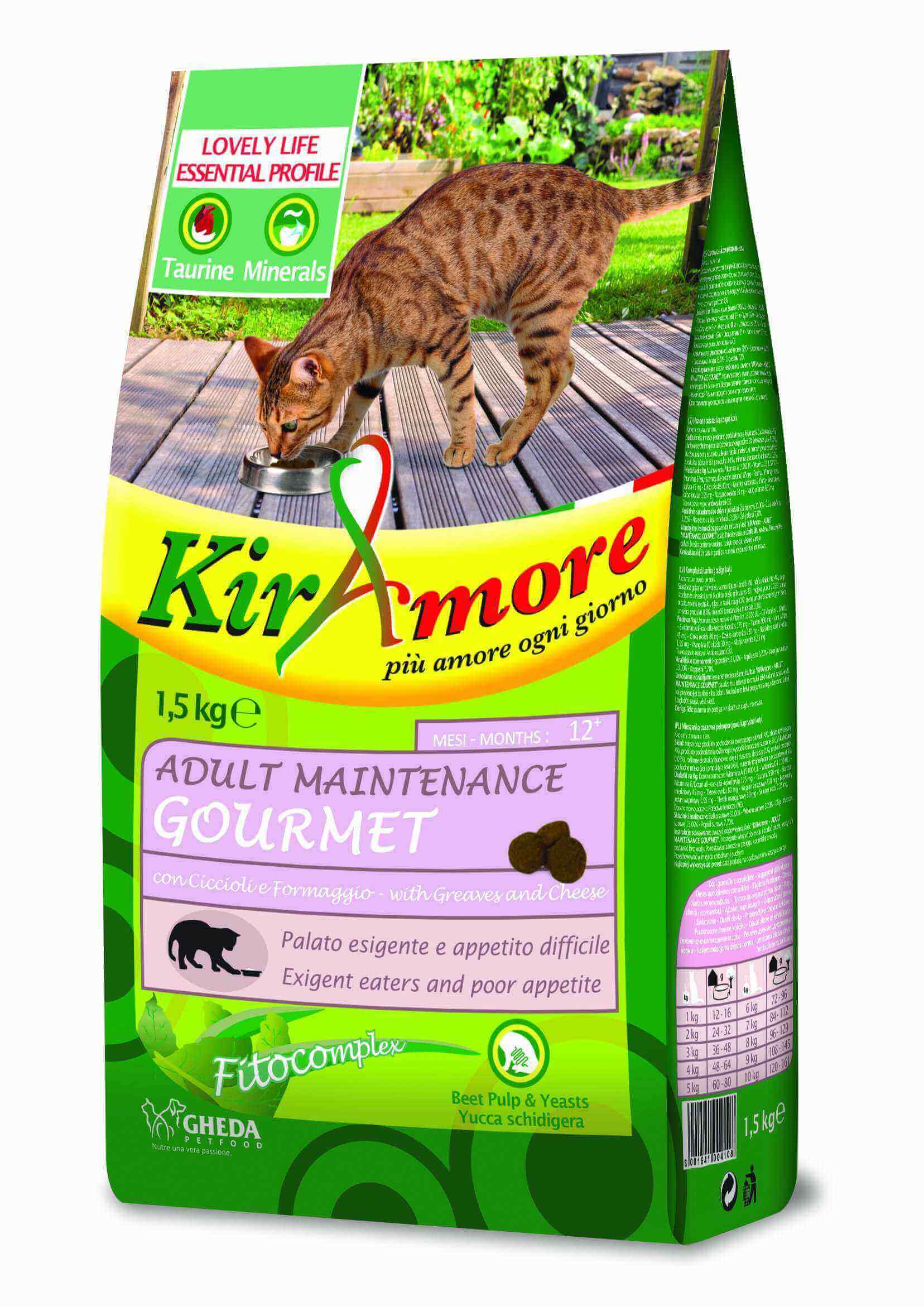 Croquettes Chat Kiramore Cat Adult Maintenance Gourmet 1.5kg tunisie