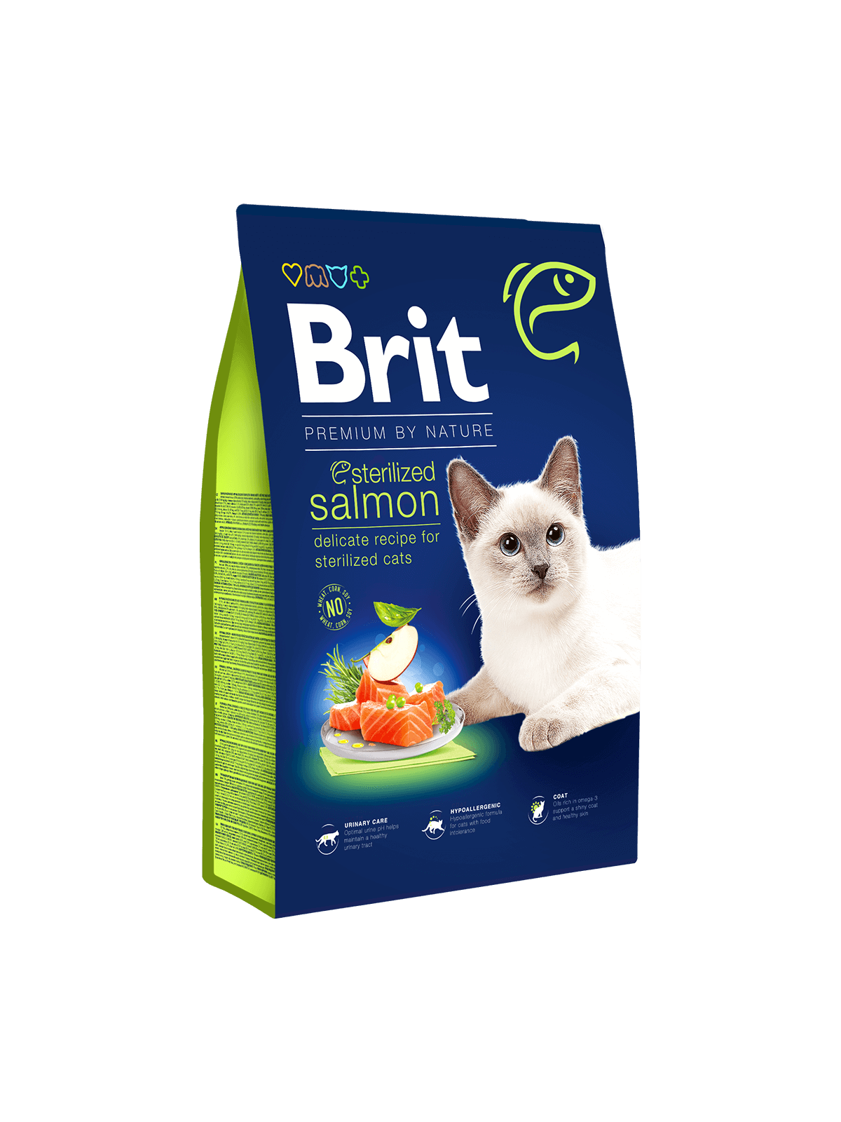 Croquettes Chat Brit Premium by Nature chat stérilisé saumon 1.5 KG