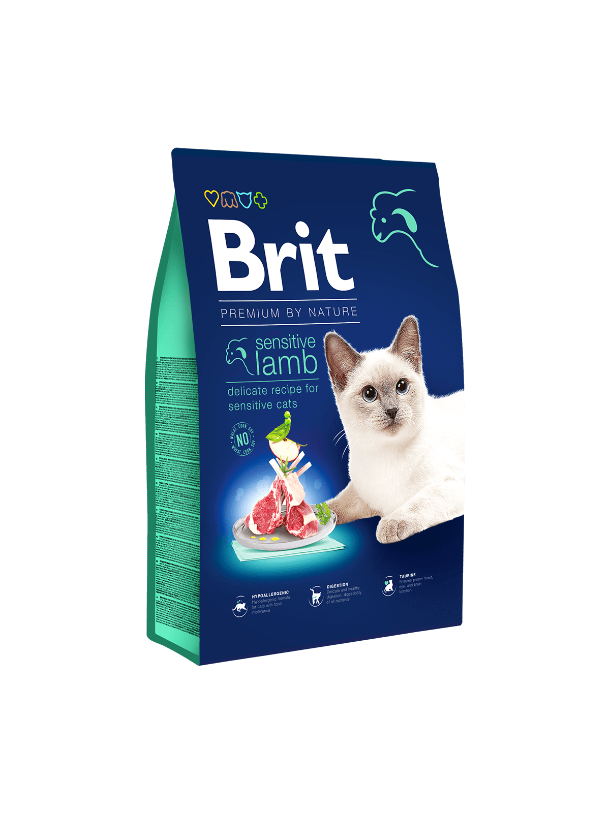 Croquettes Chat Brit Premium by Nature chat sensitive agneau 1.5 KG